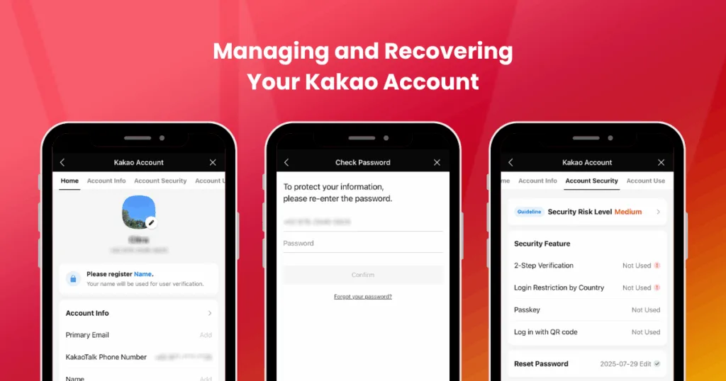 Managing and Recovering Your Kakao Account