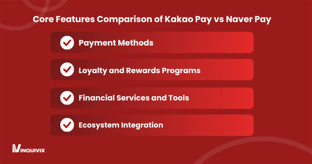 Core Features Comparison of Kakao Pay vs Naver Pay