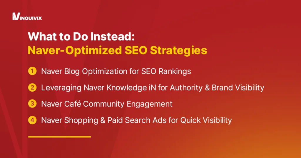What to Do Instead Naver-Optimized SEO Strategies - Infographic | Inquivix